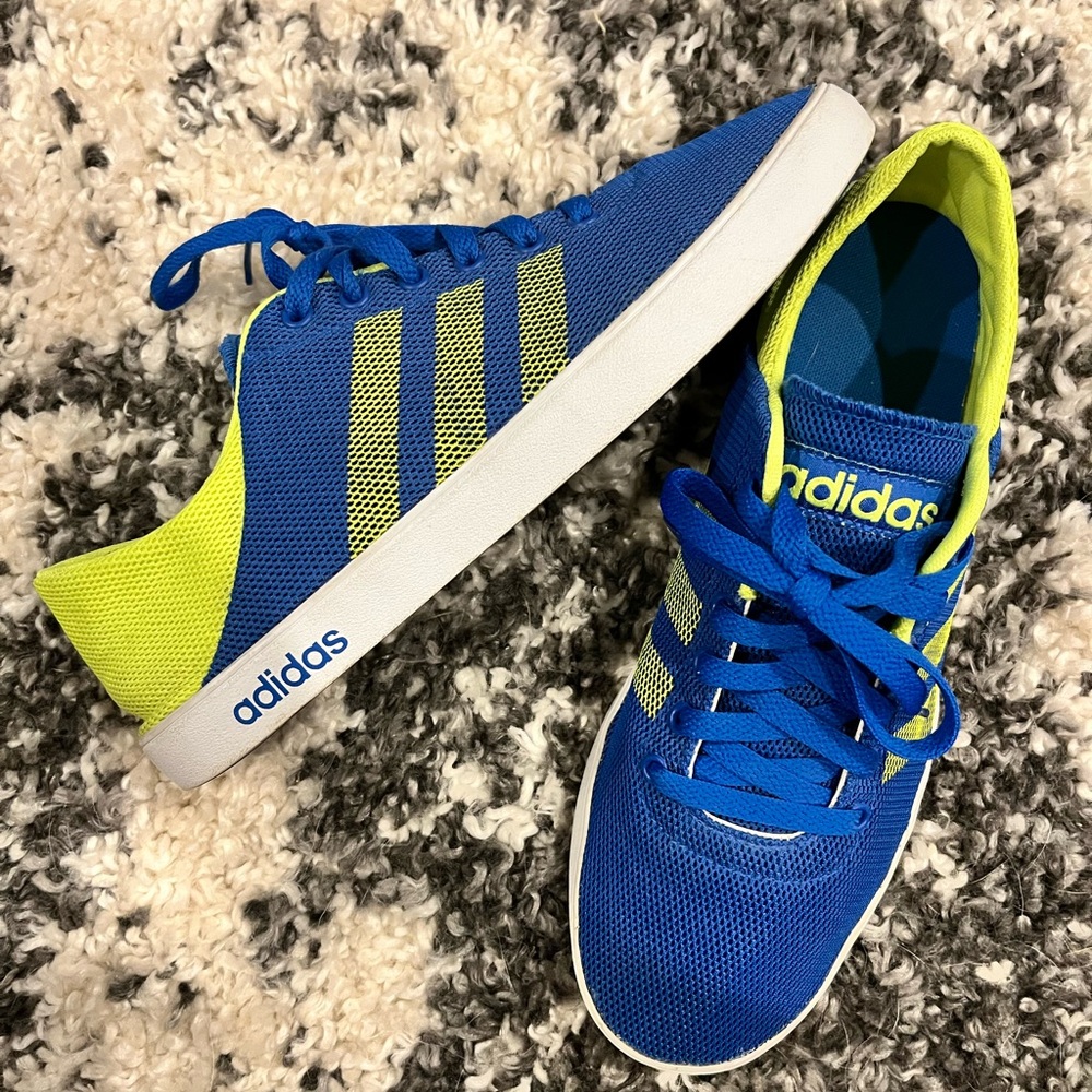 Adidas Royal Blue and Lime Green Trainers